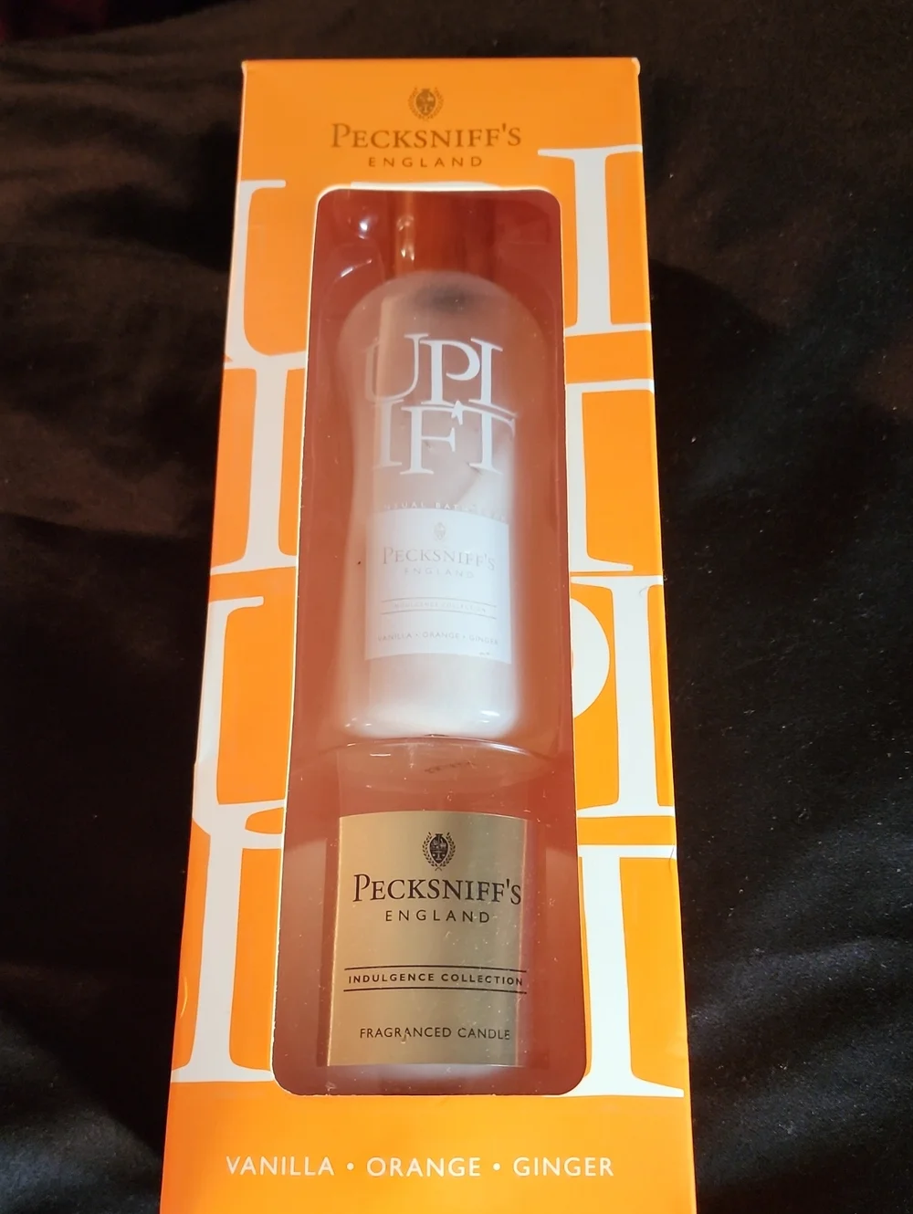 Pecksniff's Vanilla Orange Ginger Fragranced Candle Set - Orange Packaging